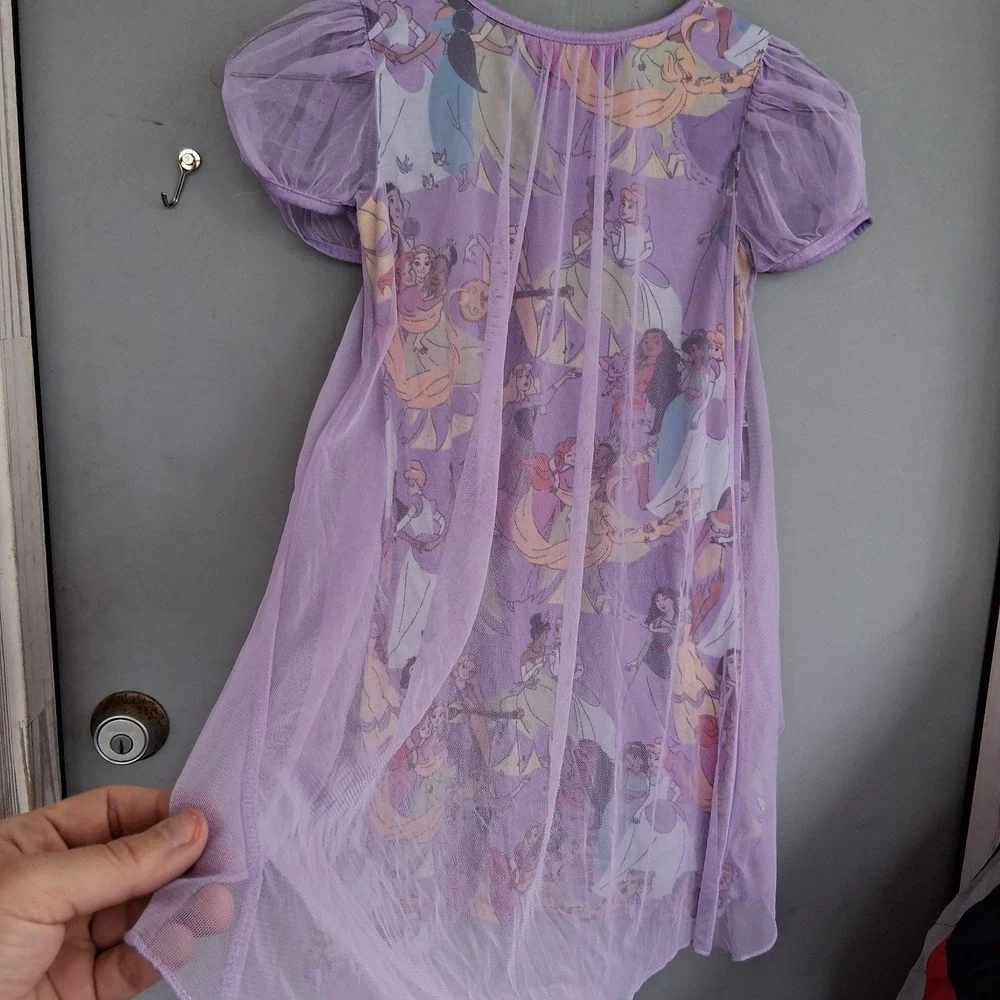 Disney Princess Dress Nightgown Purple Veil Girls 10 Various Princesses GUC - Picture 6 of 8